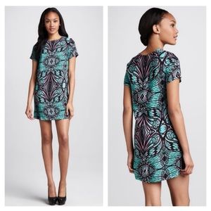 Amanda Uprichard Silk Graphic Print Mini Shift Dress P XS Anthro
